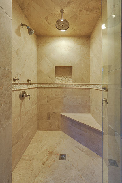 1005-Queens-Glenview - Master Bathroom  Shower  Entry - Globex Developments Custom Homes