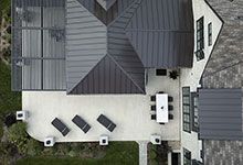 326-Country - Back Porch, Pergola Aerial View - Globex Developments Custom Homes
