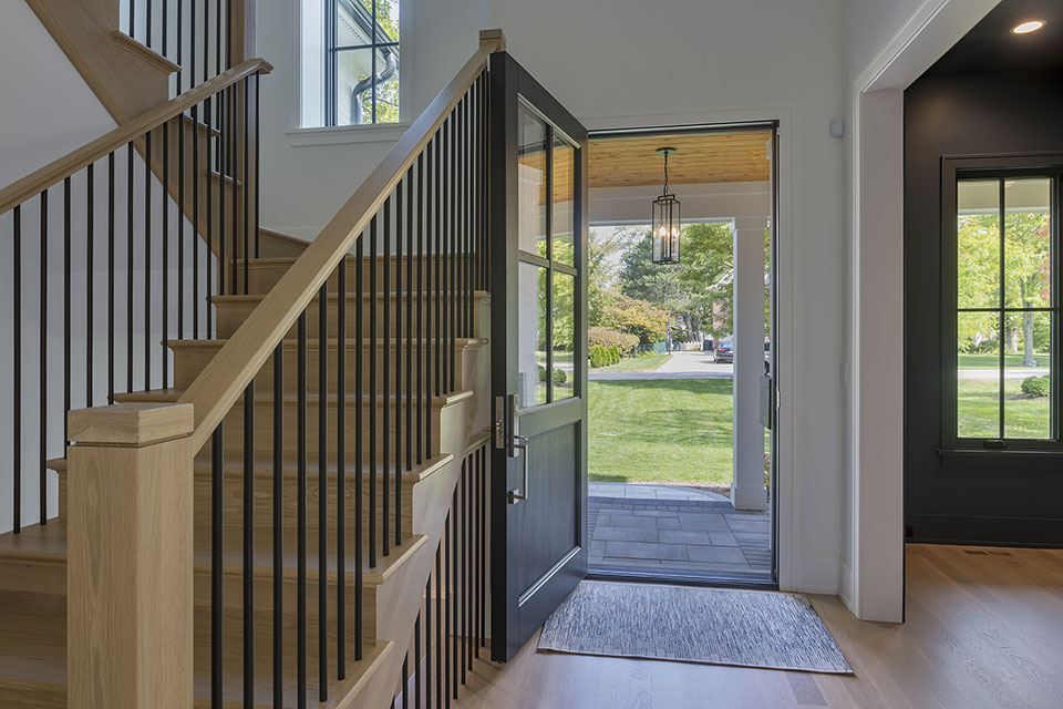 410-Branch-Glenview - Staircase,-Open-Front-Door - Globex Developments Custom Homes