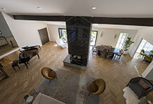 Branch-Rd-Glenview-Modern-Home - Fireplace, Great Room Balcony View - Globex Developments Custom Homes