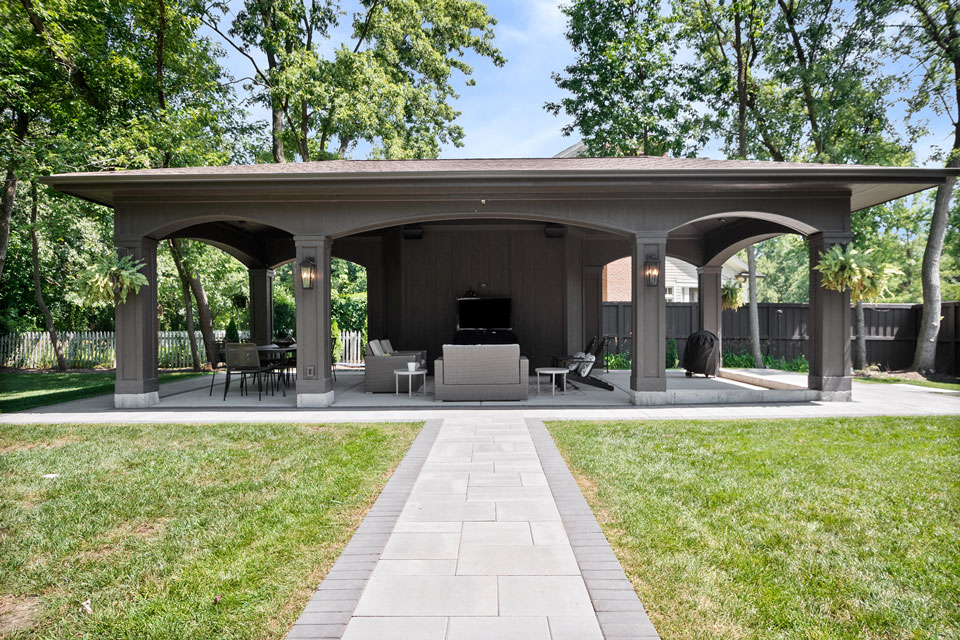 Glenview-Custom-Home-107 - Custom Built Outdoor Pavilion - Globex Developments Custom Homes