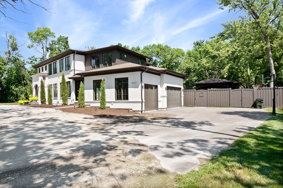 Glenview-Custom-Home-107 - Front Elevation Angle View - Globex Developments Custom Homes