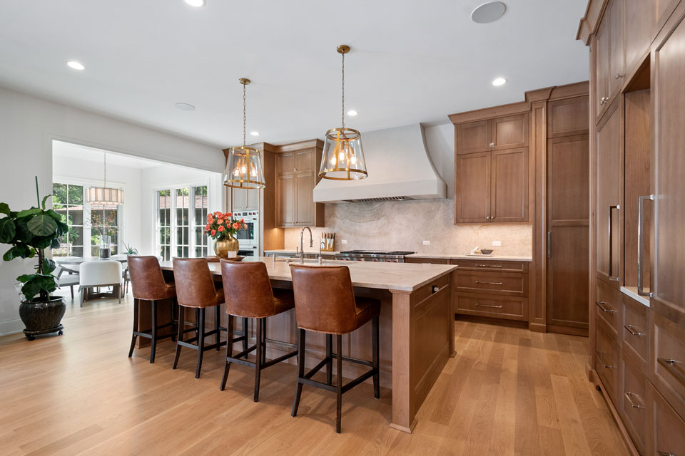 Glenview-Custom-Home-107 - Kitchen Island and Breakfast Room - Globex Developments Custom Homes