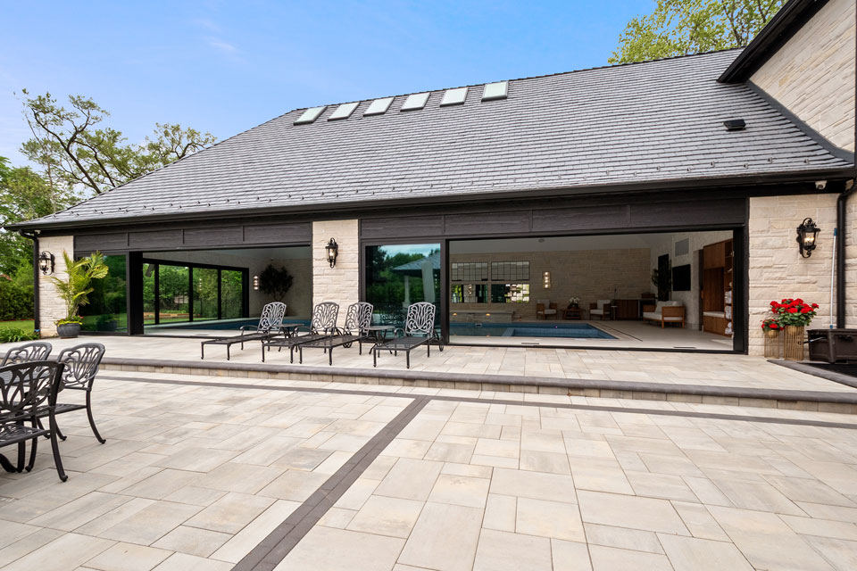 Northfield-Custom-Home-102 - Backyard Pool Doors - Globex Developments Custom Homes