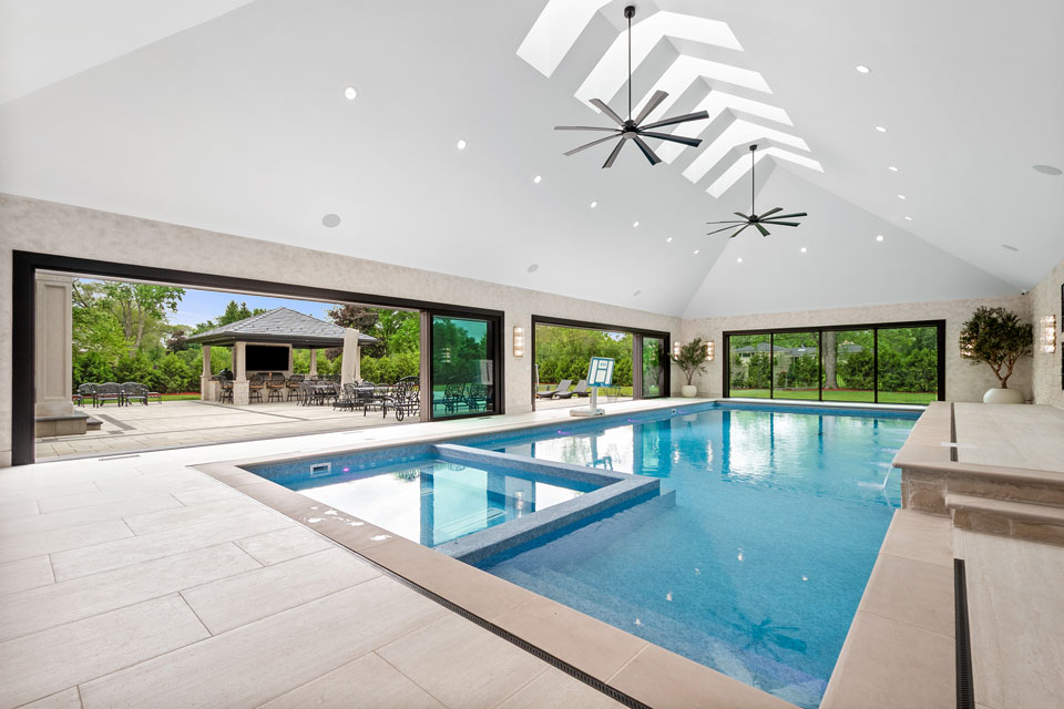 Northfield-Custom-Home-102 - Pool, Open Doors - Globex Developments Custom Homes