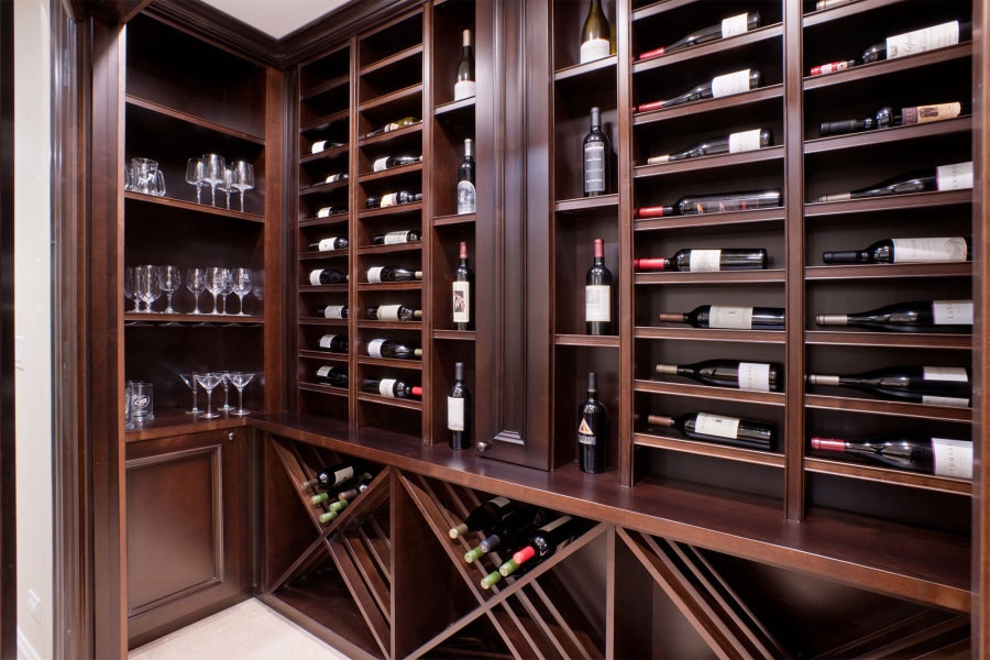 Interior View of Custom Wine Cellar