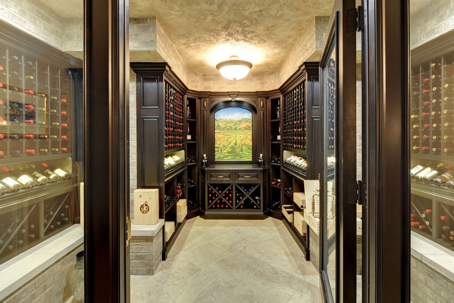 Entry to Custom Tuscan Style Wine Cellar