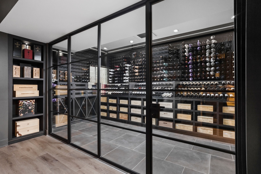 Modern Wine Cellar Made From Steel and Glass