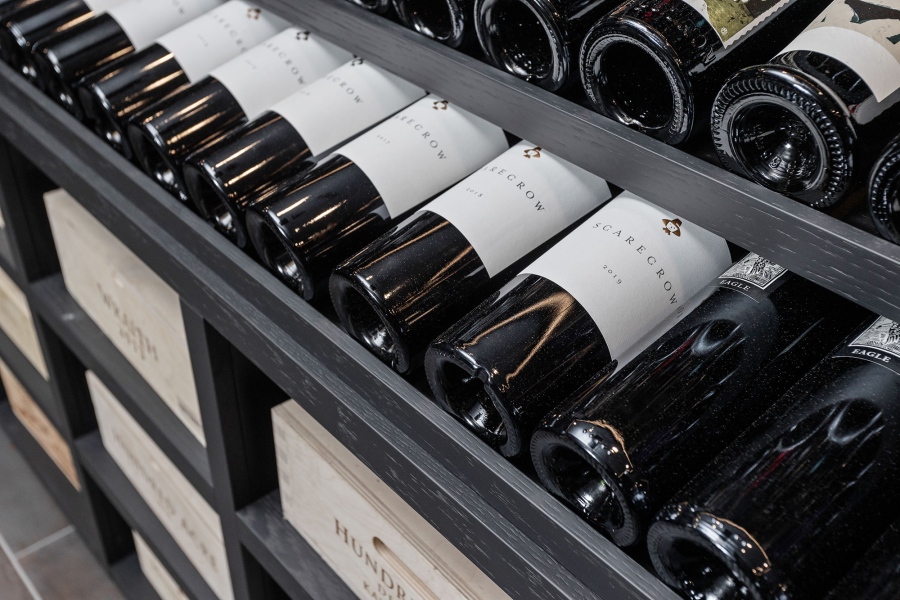 Custom Steel and Glass Wine Cellar Racks