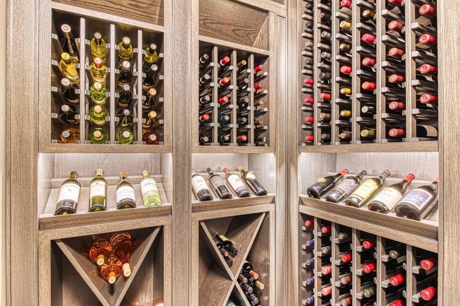 Corner of Modern Wine Cellar