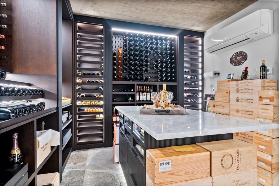 Wine Cellar Island Side View